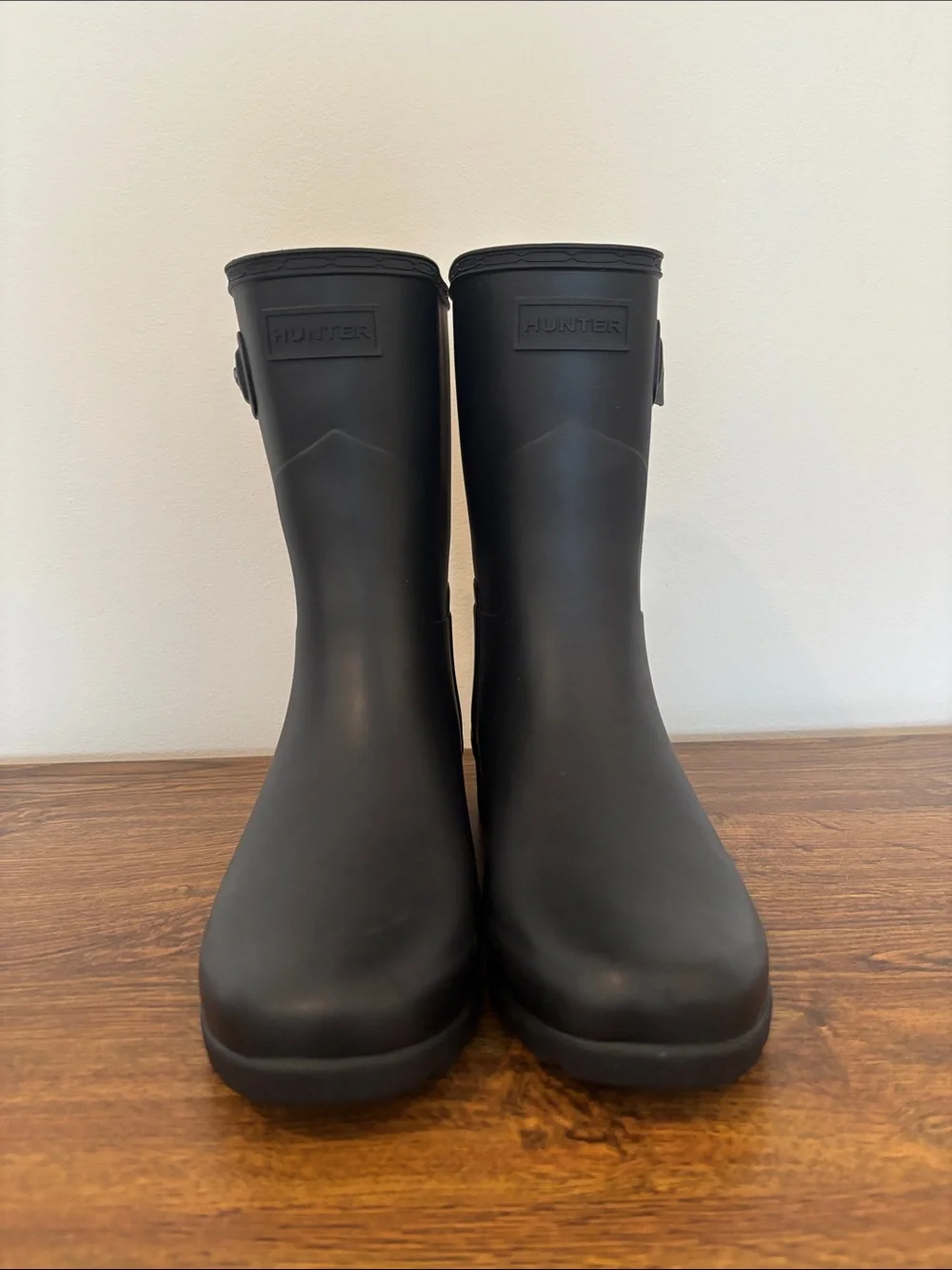 Hunter Black Short Matte Rain Boots